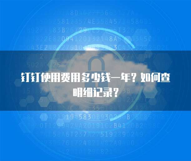 钉钉使用费用多少钱一年?如何查明细记录?