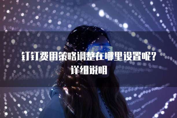 钉钉费用策略调整在哪里设置呢?详细说明