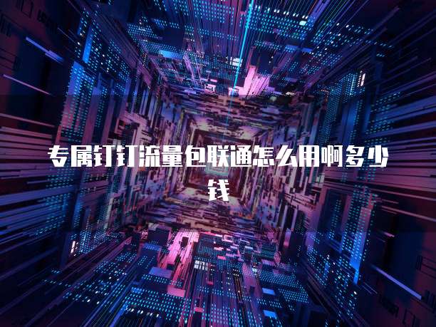 专属钉钉流量包联通怎么用啊多少钱