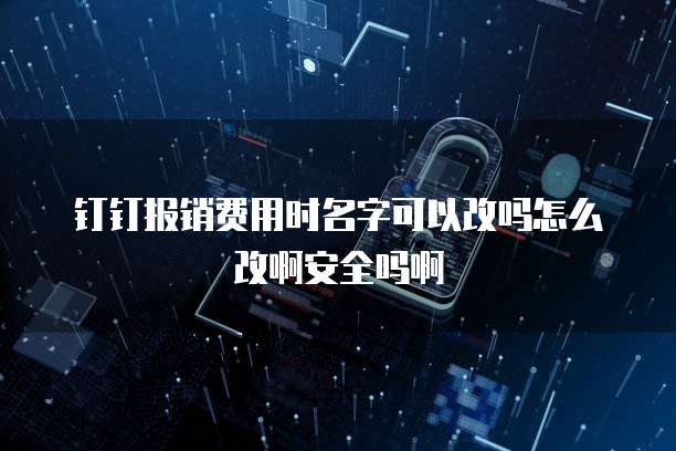 钉钉报销费用时名字可以改吗怎么改啊安全吗啊