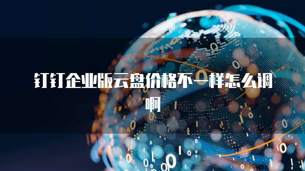 钉钉企业版云盘价格不一样怎么调啊