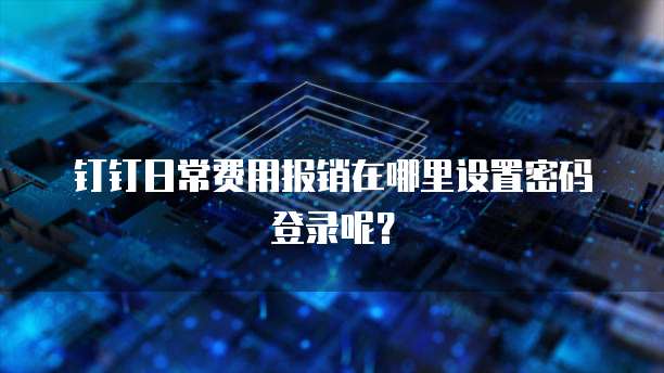 钉钉日常费用报销在哪里设置密码登录呢?