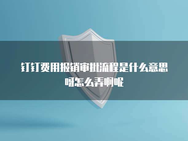 钉钉费用报销审批流程是什么意思呀怎么弄啊呢