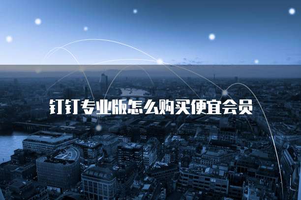 钉钉专业版怎么购买便宜会员