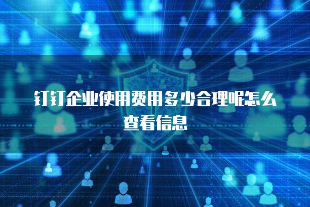 钉钉企业使用费用多少合理呢怎么查看信息