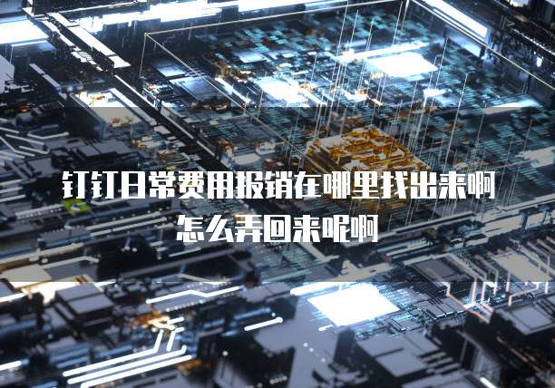 钉钉日常费用报销在哪里找出来啊怎么弄回来呢啊