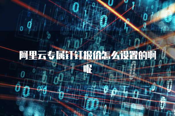 阿里云专属钉钉报价怎么设置的啊呢