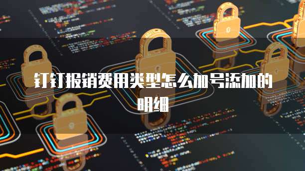 钉钉报销费用类型怎么加号添加的明细