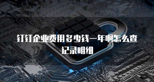 钉钉企业费用多少钱一年啊怎么查记录明细