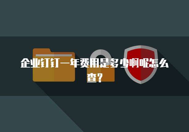 企业钉钉一年费用是多少啊呢怎么查?