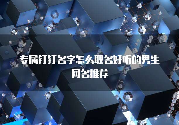 专属钉钉名字怎么取名好听的男生网名推荐