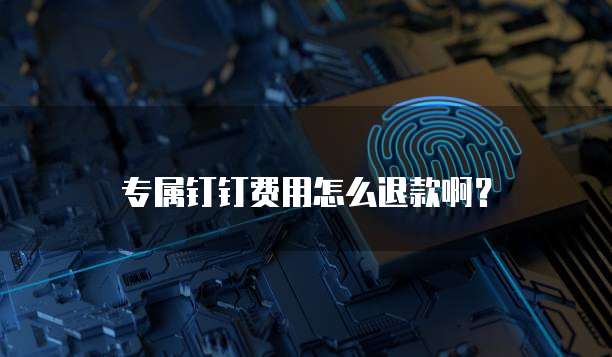专属钉钉费用怎么退款啊?