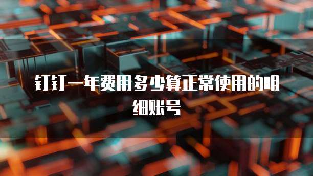 钉钉一年费用多少算正常使用的明细账号
