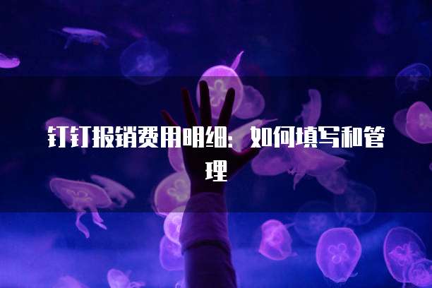 钉钉报销费用明细：如何填写和管理