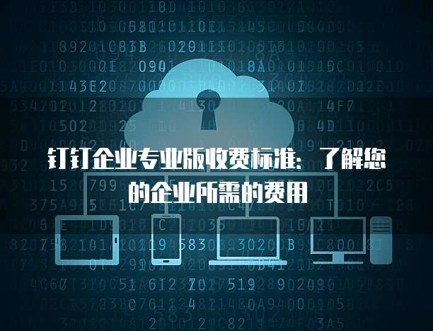钉钉企业专业版收费标准：了解您的企业所需的费用