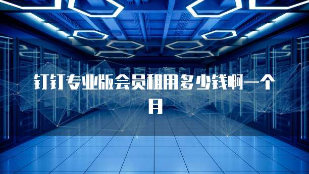 钉钉专业版会员租用多少钱啊一个月
