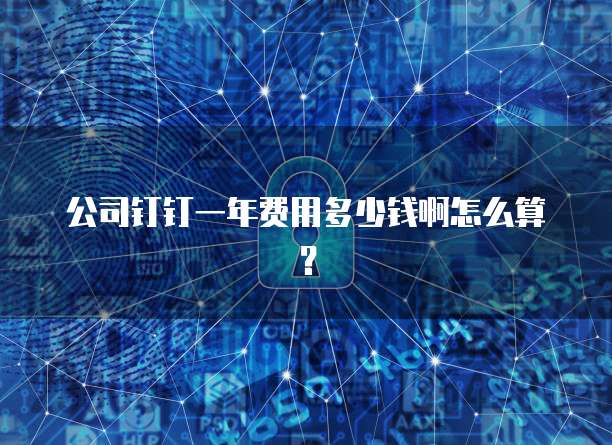 公司钉钉一年费用多少钱啊怎么算?