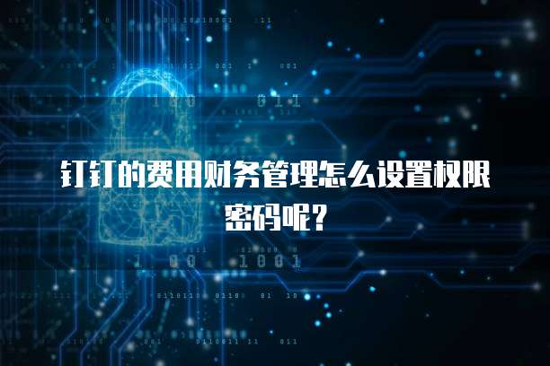 钉钉的费用财务管理怎么设置权限密码呢?