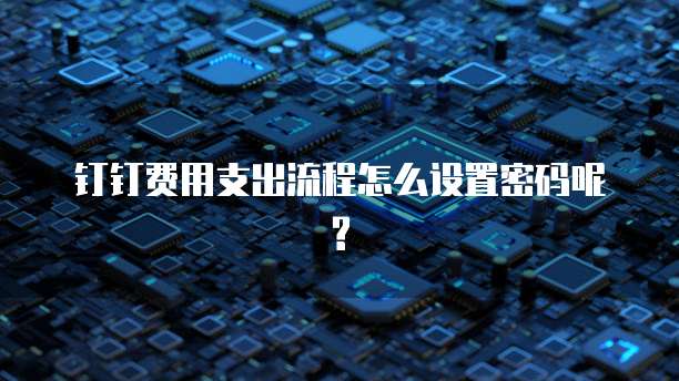 钉钉费用支出流程怎么设置密码呢?