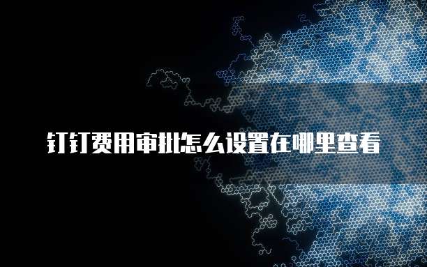 钉钉费用审批怎么设置在哪里查看