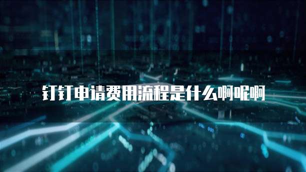 钉钉申请费用流程是什么啊呢啊