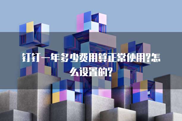 钉钉一年多少费用算正常使用?怎么设置的?