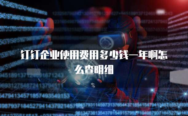 钉钉企业使用费用多少钱一年啊怎么查明细