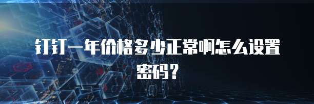 钉钉一年价格多少正常啊怎么设置密码?