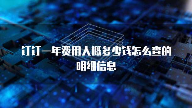 钉钉一年费用大概多少钱怎么查的明细信息