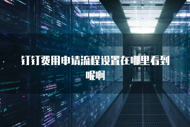 钉钉费用申请流程设置在哪里看到呢啊