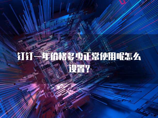钉钉一年价格多少正常使用呢怎么设置?