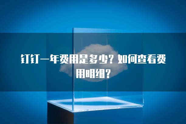 钉钉一年费用是多少?如何查看费用明细?