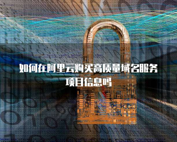 如何在阿里云购买高质量域名服务项目信息吗
