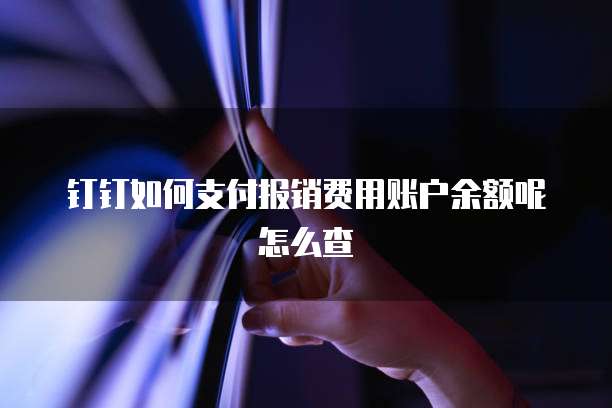 钉钉如何支付报销费用账户余额呢怎么查