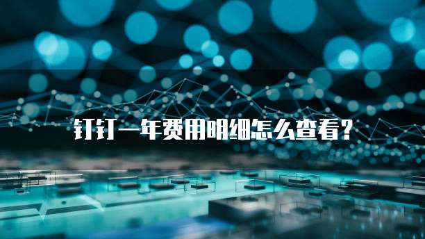 钉钉一年费用明细怎么查看?