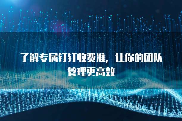 了解专属钉钉收费准,让你的团队管理更高效