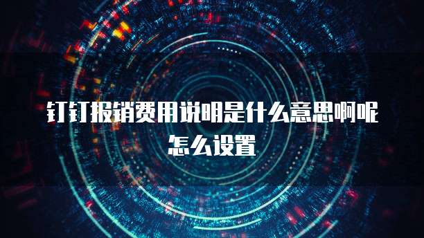 钉钉报销费用说明是什么意思啊呢怎么设置