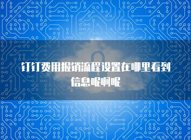 钉钉费用报销流程设置在哪里看到信息呢啊呢