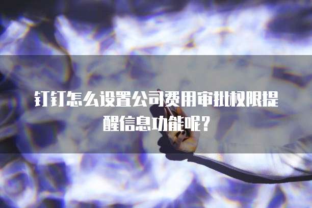 钉钉怎么设置公司费用审批权限提醒信息功能呢?