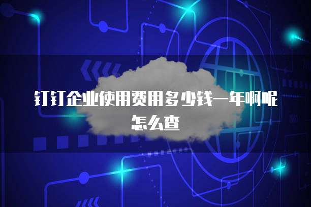 钉钉企业使用费用多少钱一年啊呢怎么查
