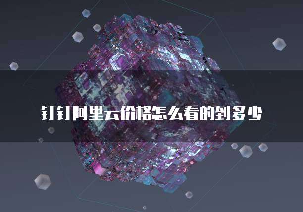 钉钉阿里云价格怎么看的到多少