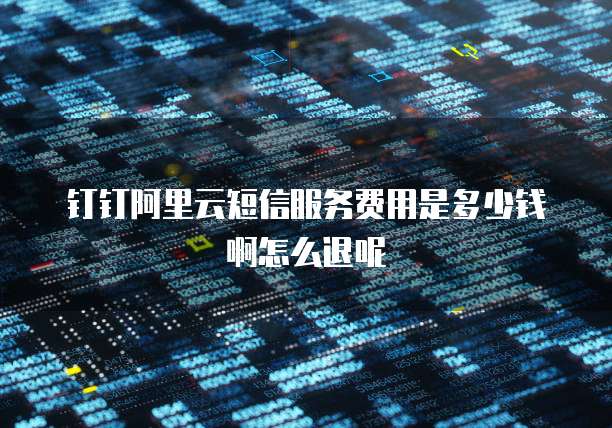钉钉阿里云短信服务费用是多少钱啊怎么退呢