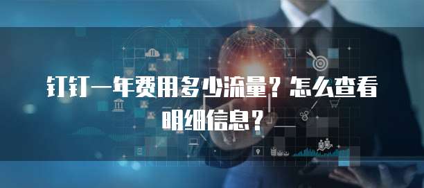 钉钉一年费用多少流量?怎么查看明细信息?