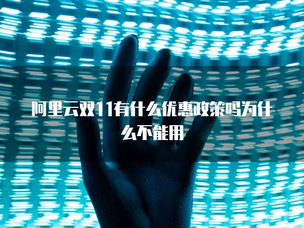 阿里云双11有什么优惠政策吗为什么不能用