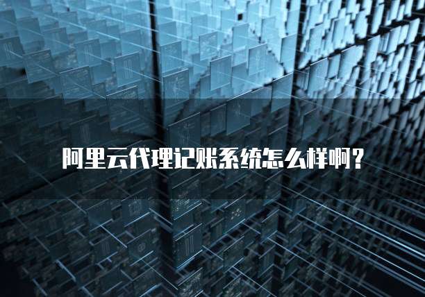 阿里云代理记账系统怎么样啊?