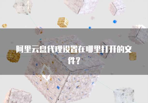 阿里云盘代理设置在哪里打开的文件?