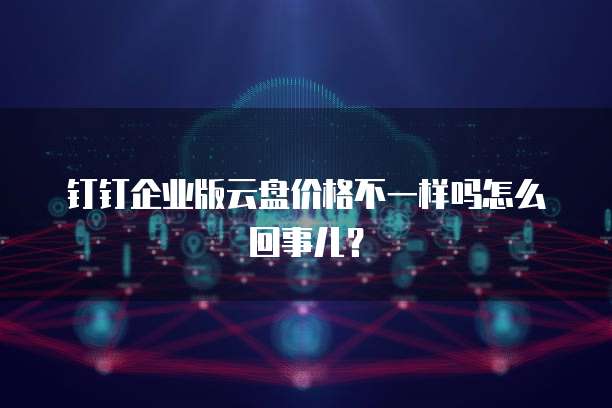 钉钉企业版云盘价格不一样吗怎么回事儿?