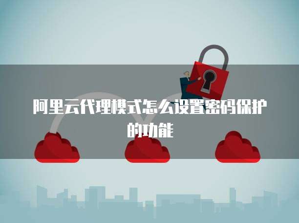 阿里云代理模式怎么设置密码保护的功能