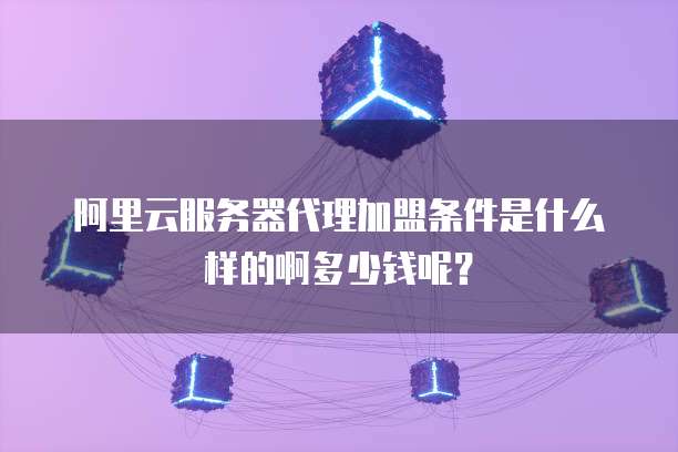 阿里云服务器代理加盟条件是什么样的啊多少钱呢?