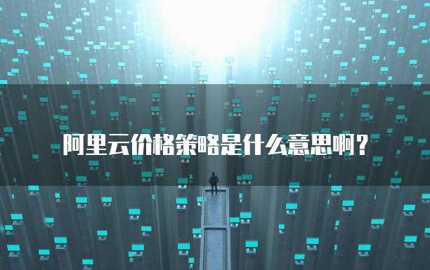 阿里云价格策略是什么意思啊?
